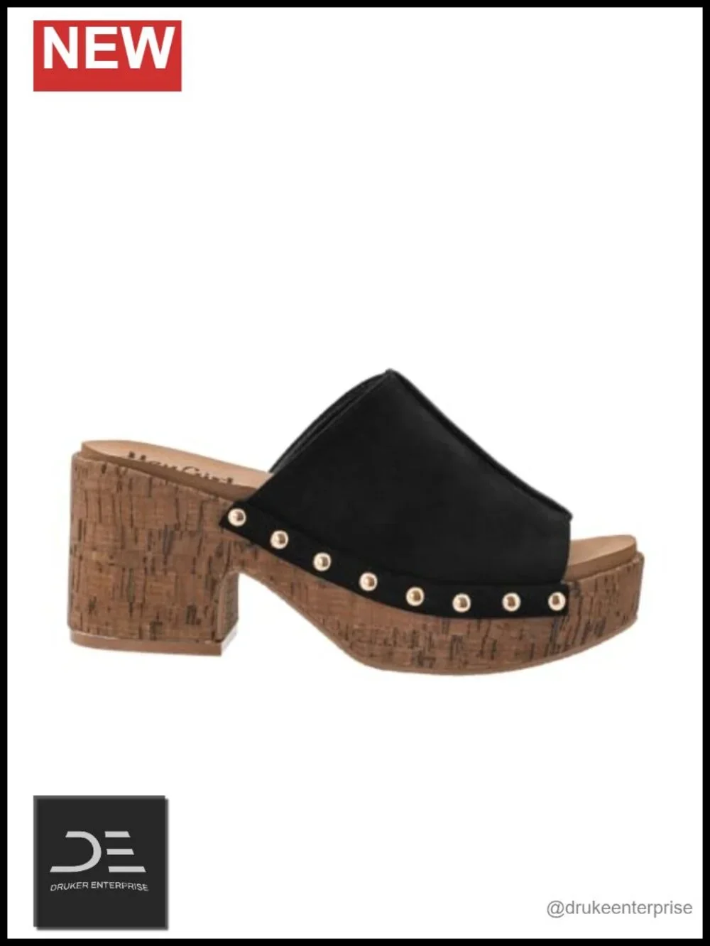 Corkys Womens Chunky Heel Sandals - 3.25 Inch Heel, Cork Wrapped Outsole, Slip